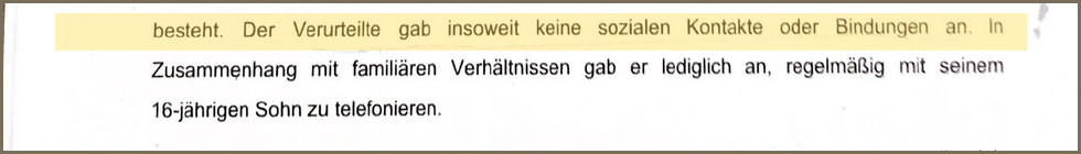 Faksimile Beschluss Lechner: keine sozialen Kontakte oder Bindungen