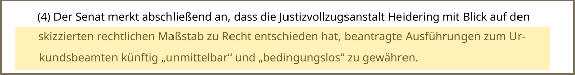Faksimile KG-Beschluss 5 Ws 17/26: zu Recht entschieden, unmittelbar und bedingungslos