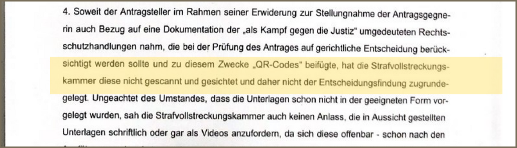 Faksimile Beschluss 157_F2: QR-Codes nicht gescannt und gesichtet